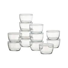 Clear Glass Bowl With Lid Set Of 12