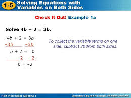 solving equations 1 5 variables