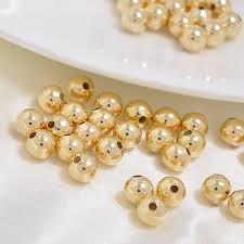 18k gold plated small hole round beads