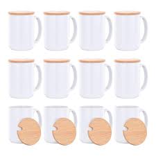 sublimation mugs blank with bamboo lid