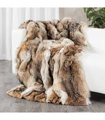 Full Pelt Coyote Fur Blanket For