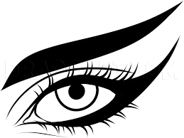 how to draw cat eye makeup step by