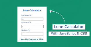 javascript loan calculator with html