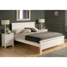 king size white wooden double bed