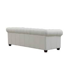 Hydeline Aliso 91 In Rolled Arm 3 Seater Removable Cushions Sofa In White