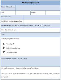 Online Registration Form Sample Forms
