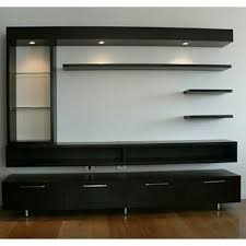 Plywood Black Tv Wall Unit Features