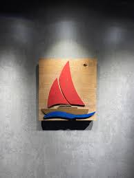 Nautical Wall Decor Wood Boat Art For