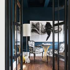 Glass And Metal French Doors To Blue