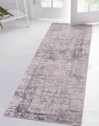 modern abstract grey rug runner living