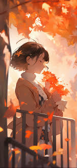 anime with orange leaves autumn