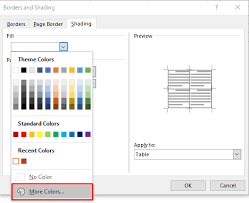 how to add background color to tables