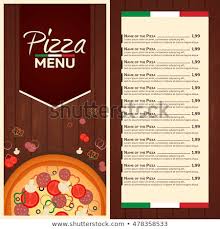 Restaurant Cafe Menu Italian Pizza Menu Stock Vector Royalty Free