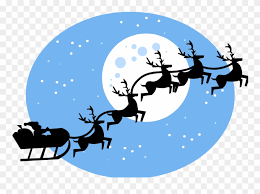 Santa with his sleigh and reindeer, vector. Santa In Flying Sleigh Santa S Reindeer Maths Puzzle Clipart 539618 Pinclipart