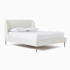 white upholstered bed frame queen on
