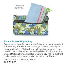 norwex reusable wet wipes bag travel