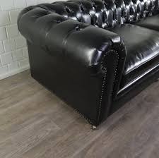chesterfield sofa leather black 2 40 m