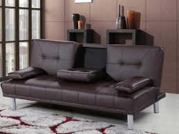 Brown Faux Leather Sofa Bed