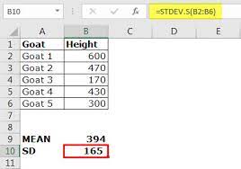 standard deviation in excel how to