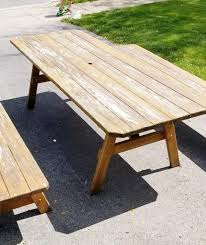 how to refinish a wooden picnic table