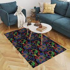 bowling alley 80s arcade rug retro neon