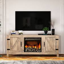 Fireplace Tv Stand Wood Entertainment