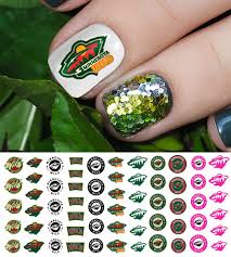 minnesota wild hockey nail art decals