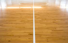 Wooden Floor Basketball Court Stock