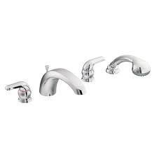 How to choose a good bathtub faucet? Moen Adler Chrome 2 Handle Deck Mount Roman Bathtub Faucet With Hand Shower 86998 Reno Depot