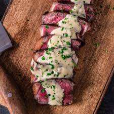 pan seared new york strip steak with