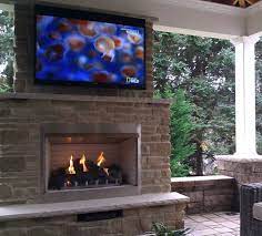 Outdoor Gas Fireplace With Television
