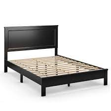 Black Wood Queen Platform Bed Frame
