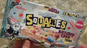By omitting the butter, these rice krispie treats set quite firmly once they've cooled. Kelloggs Rice Krispies Squares Birthday Cake Thins Random Reviews Youtube