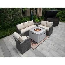 Outdoor Daybed Sofa Set With Fire Pit