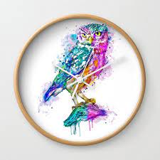 Colorful Owl Wall Clock By Marianvoicu
