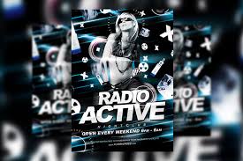 radio active night club neon flyer