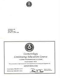 cosmetology approval letter crs02