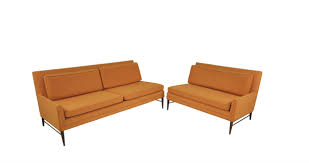 paul mccobb burnt orange sectional sofa