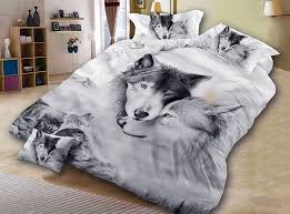 wolf couple bedding sets cool grey