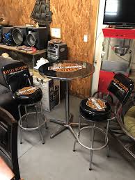 harley davidson pub table with 2 chairs