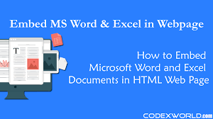 embed microsoft word and excel