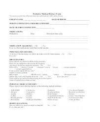 Health History Questionnaire Template Medical Form Word For Personal