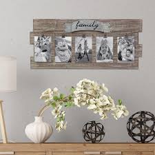 stonebriar collection rustic wood collage picture frame with clips