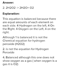 If Hydrogen Peroxide Is D In A