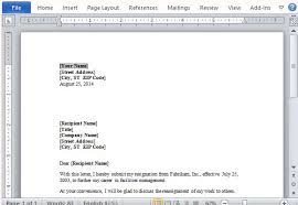 Microsoft Office Resignation Letter Template Letter Of Resignation