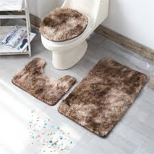 plush bath mat set toilet lid cover
