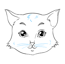 Draw two vertical lines at the base for the cat's front legs. How To Draw A Cat Face Really Easy Drawing Tutorial