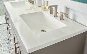 Available in nearly endless colors and patterns, the material is very durable and requires almost no maintenance. A White Solid Surface Bathroom Vanity Top Choosing A Bathroom Vanity Bathroom Vanities Without Tops Bathroom Top Best Bathroom Vanities