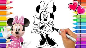This image is print ready. Minnie Mouse Coloring Page With Glitter Mickey Mouse Clubhouse Coloring Book Disney Junior Youtube