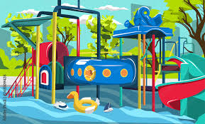 clean waterpark playground splash pool
